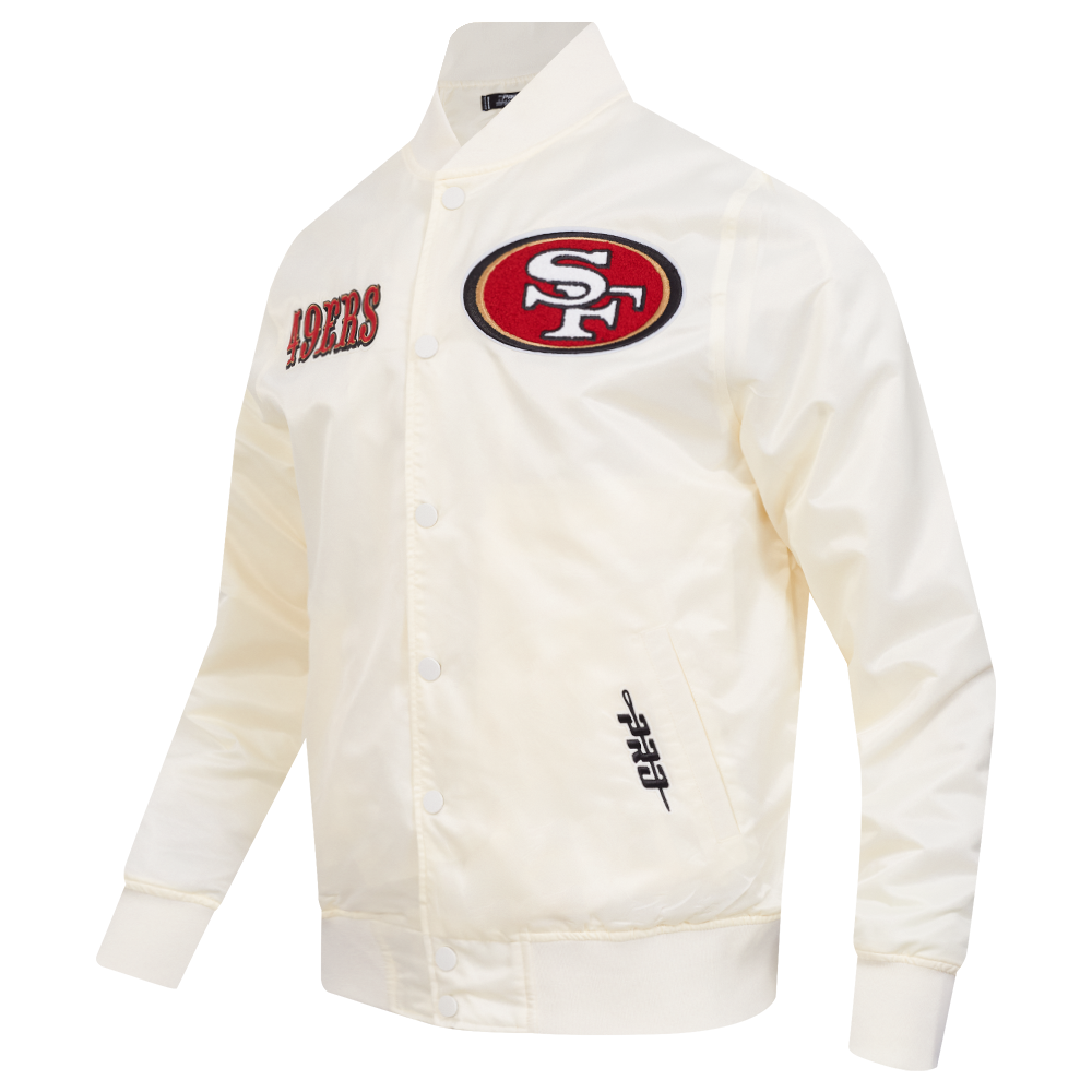 NFL SAN FRANCISCO 49ERS SOUVENIR MEN'S SATIN JACKET (EGGSHELL)