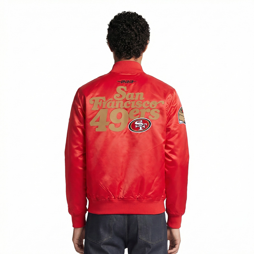 NFL SAN FRANCISCO 49ERS SOUVENIR MEN'S SATIN JACKET (RED)