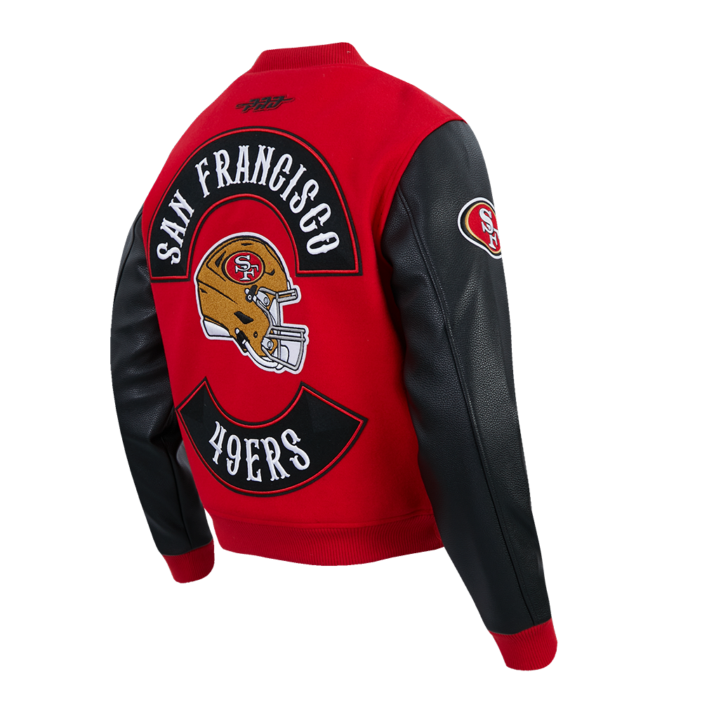 NFL SAN FRANCISCO 49ERS BORN FOR SPORT MEN'S WOOL VARSITY JACKET (RED/BLACK)