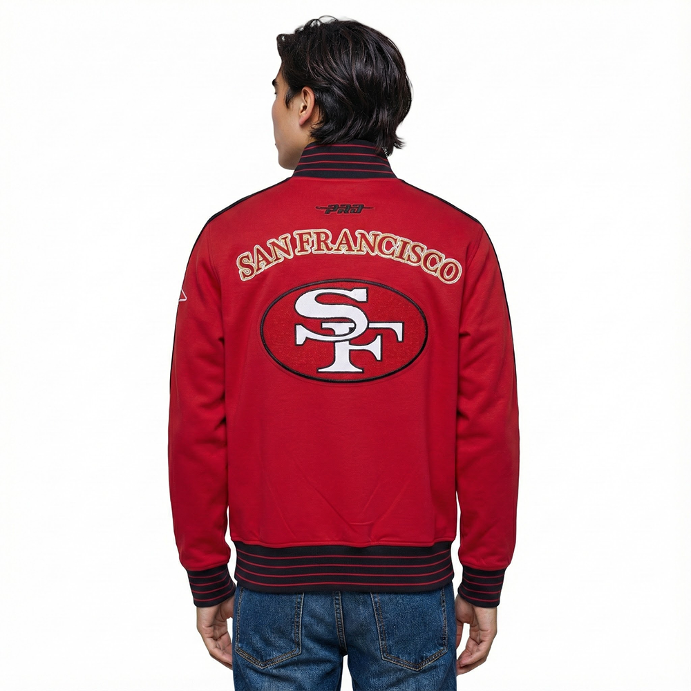 NFL SAN FRANCISCO 49ERS PRO GAME DAY RETRO JACKET (RED/BLACK/WHITE)