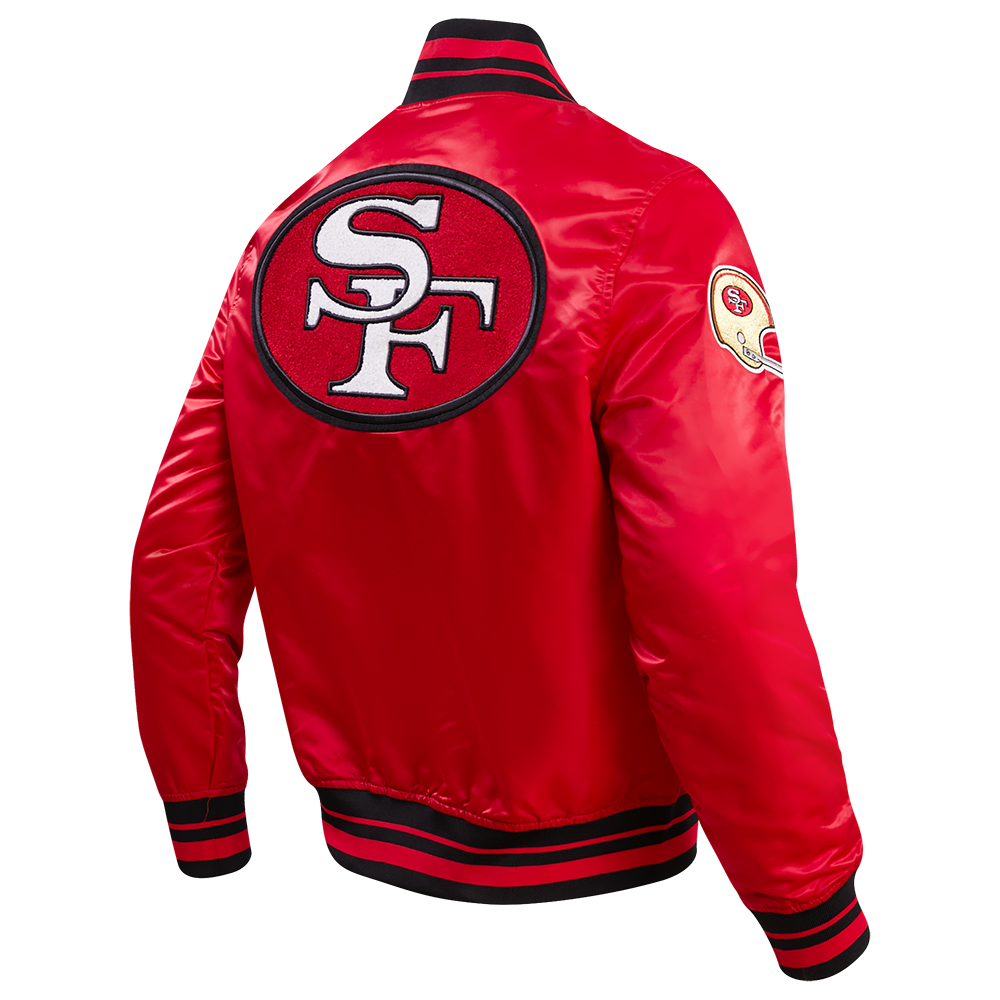 NFL SAN FRANCISCO 49ERS RETRO CLASSIC MEN'S RIB SATIN JACKET (RED/BLAC ...