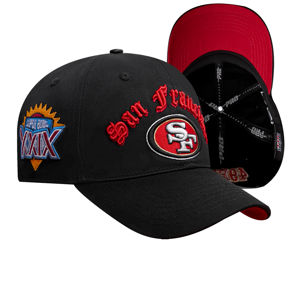 NFL SAN FRANCISCO 49ERS OLD ENGLISH MEN S DAD HAT BLACK