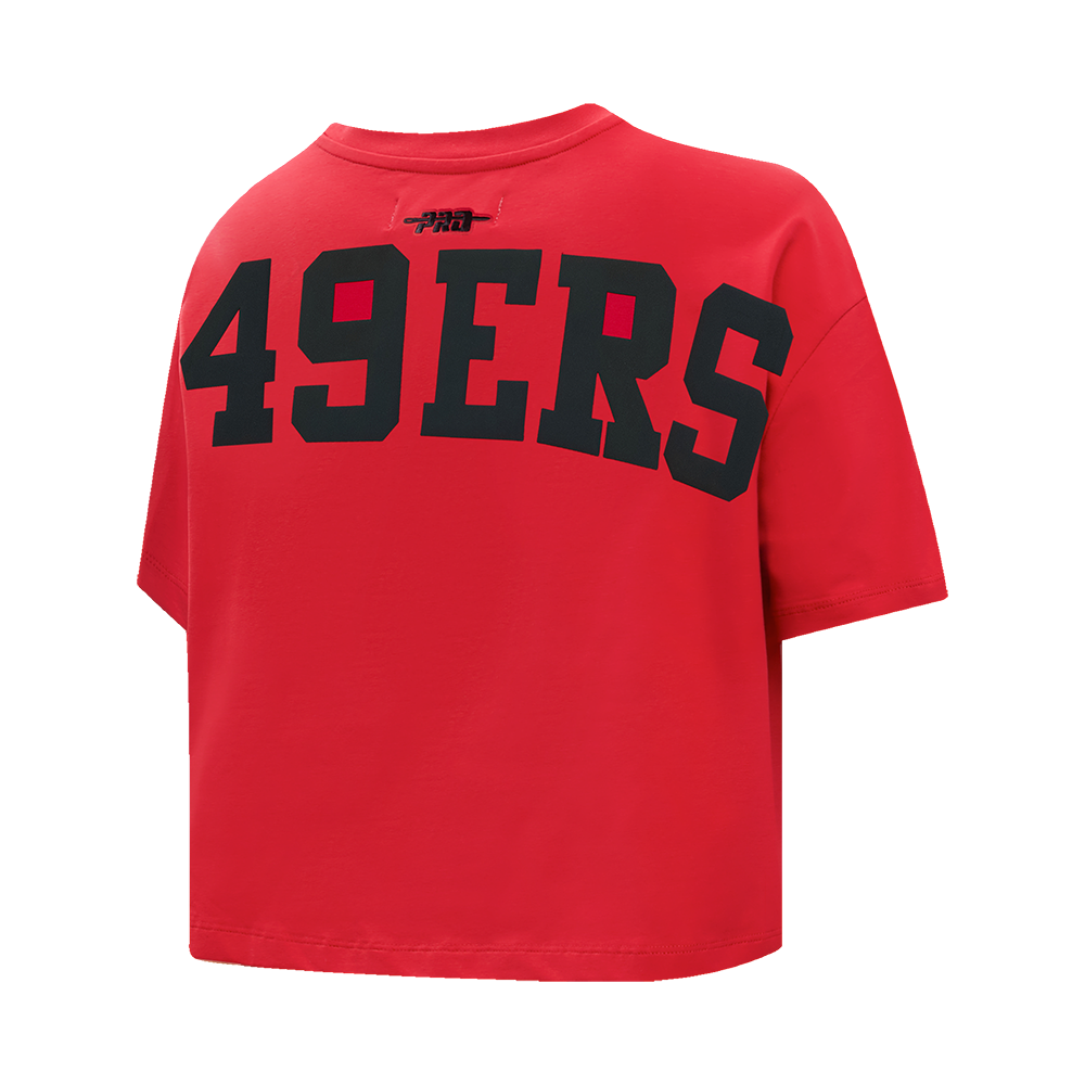 NFL SAN FRANCISCO 49ERS WINGSPAN WOMEN'S SJ BOXY TEE (RED)