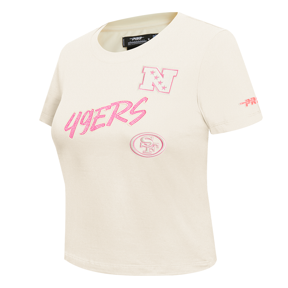 NFL SAN FRANCISCO 49ERS HIGH IMPACT WOMEN'S BABY DOLL TEE (EGGSHELL)