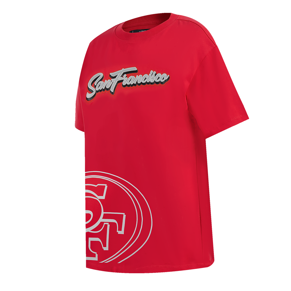NFL SAN FRANCISCO 49ERS SHEER INFLUENCE WOMEN'S BOYFRIEND TEE (RED)