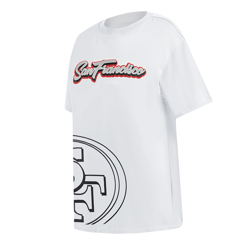 NFL SAN FRANCISCO 49ERS SHEER INFLUENCE WOMEN'S BOYFRIEND TEE (WHITE)