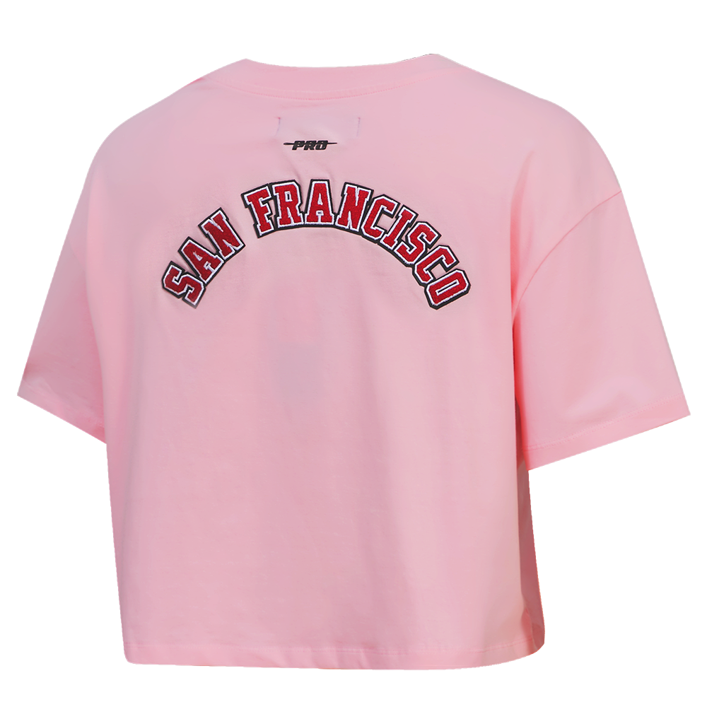 Women's Pro Standard Pink Los Angeles Rams Cropped Boxy T-Shirt Size: Medium