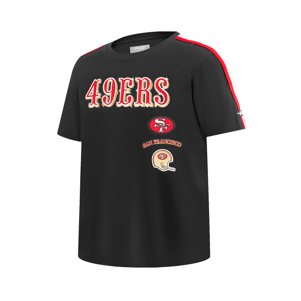 NFL SAN FRANCISCO 49ERS RETRO CLASSIC SINGLE JERSEY BIG BOYS SINGLE JERSEY TAPING TEE (BLACK/RED)