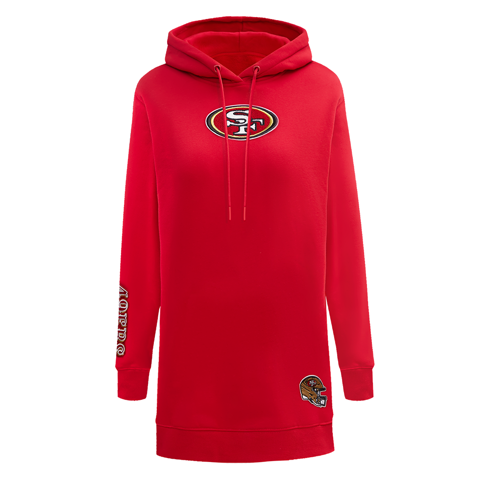 NFL SAN FRANCISCO 49ERS CLASSIC FLC HOODIE DRESS (RED)