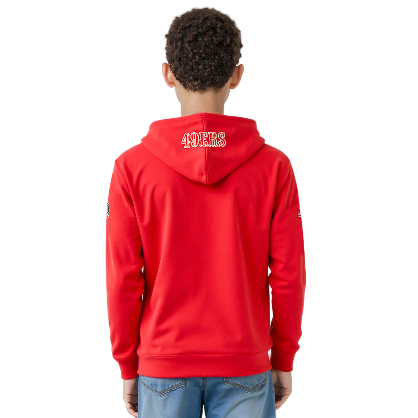 NFL SAN FRANCISCO 49ERS CLASSIC BIG BOYS FLEECE PULLOVER HOODIE (RED)