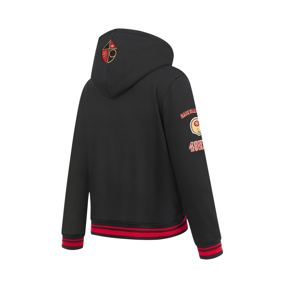 NFL SAN FRANCISCO 49ERS RETRO CLASSICS BIG BOY'S RIB FLEECE PO HOODIE (BLACK/RED/BLACK)