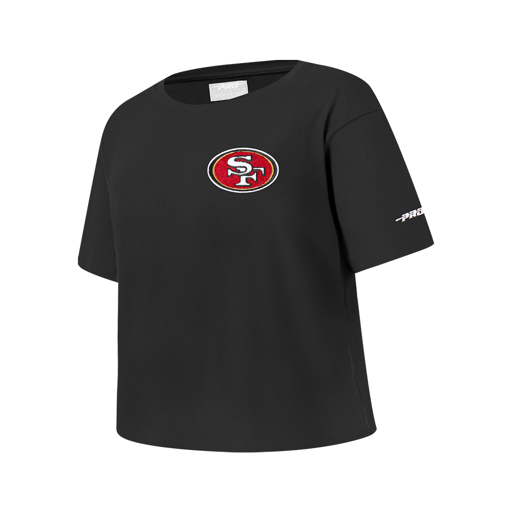 NFL SAN FRANCISCO 49ERS CLASSIC BIG GIRLS SHORT SLEEVE BOXY TEE (BLACK)