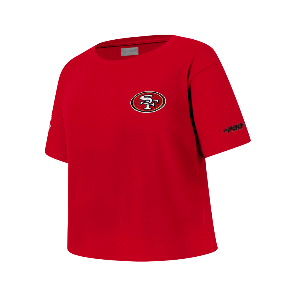 NFL SAN FRANCISCO 49ERS CLASSIC BIG GIRLS SHORT SLEEVE BOXY TEE (RED)