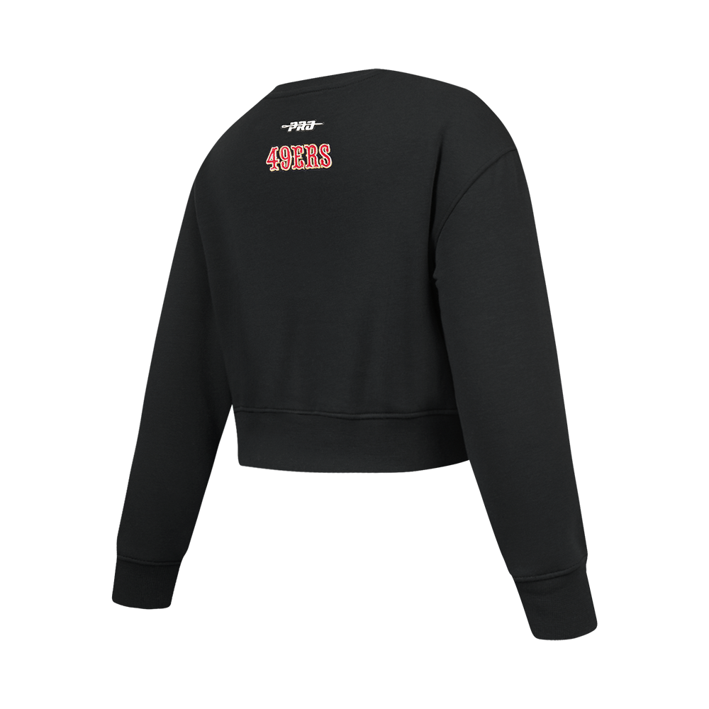 NFL SAN FRANCISCO 49ERS CLASSIC BIG GIRL'S FLC CREWNECK (BLACK)
