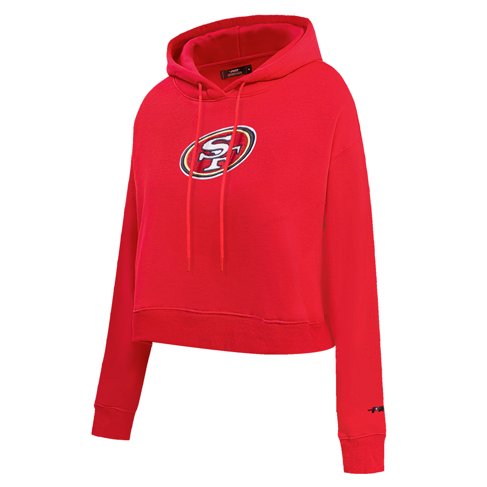 SAN FRANCISCO 49ERS CLASSIC FLC CROPPED PO HOODIE RED Pro Standard
