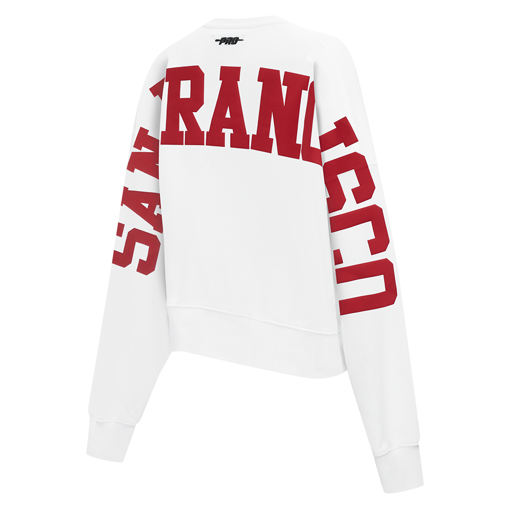 NFL SAN FRANCISCO 49ERS WINGSPAN WOMEN'S FLC CREWNECK (WHITE)