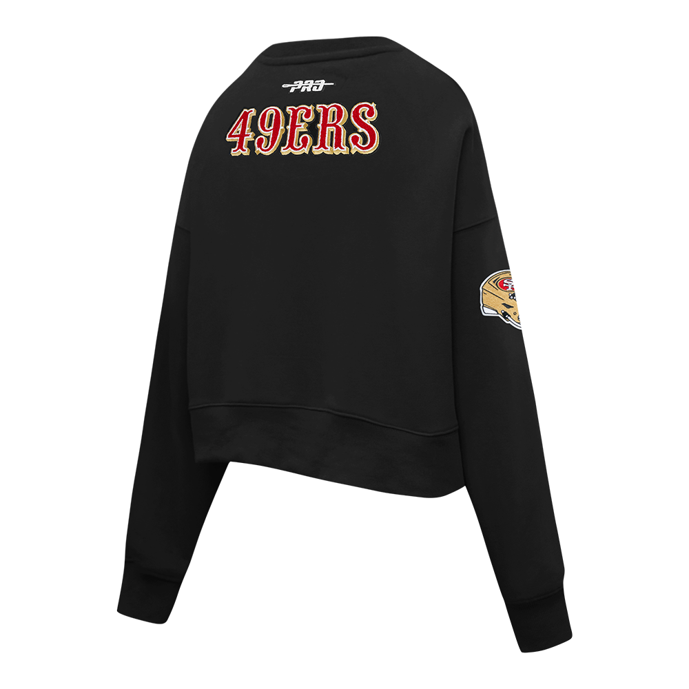 NFL SAN FRANCISCO 49ERS CHRISTIAN MCCAFFREY #23 CLASSIC PNN WOMEN'S FLC CREWNECK (BLACK)