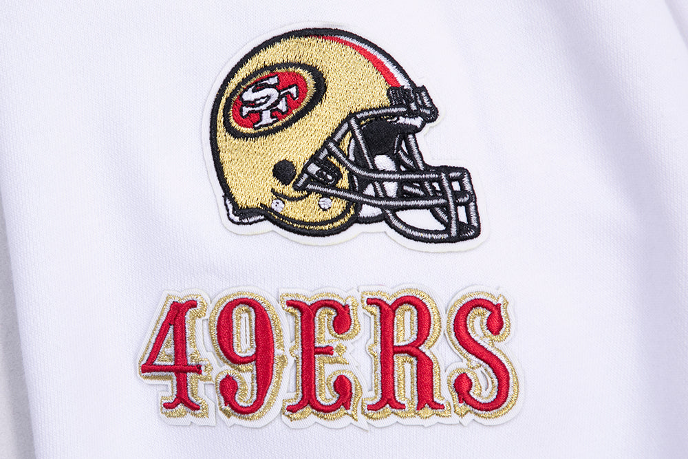 SAN FRANCISCO 49ERS RETRO CLASSIC FLC CROPPED PO HOODIE (EGGSHELL