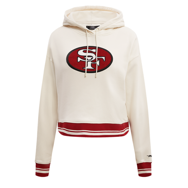 Pro Standard San Francisco 49ers Retro Classic FLC Pro Hoodie -  Eggshell/Red (FS4543591-ERD)