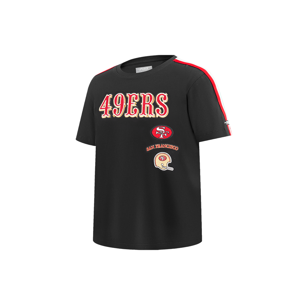 NFL SAN FRANCISCO 49ERS RETRO CLASSIC LITTLE BOYS SHORT SLEEVE TAPING TEE (BLACK/RED)