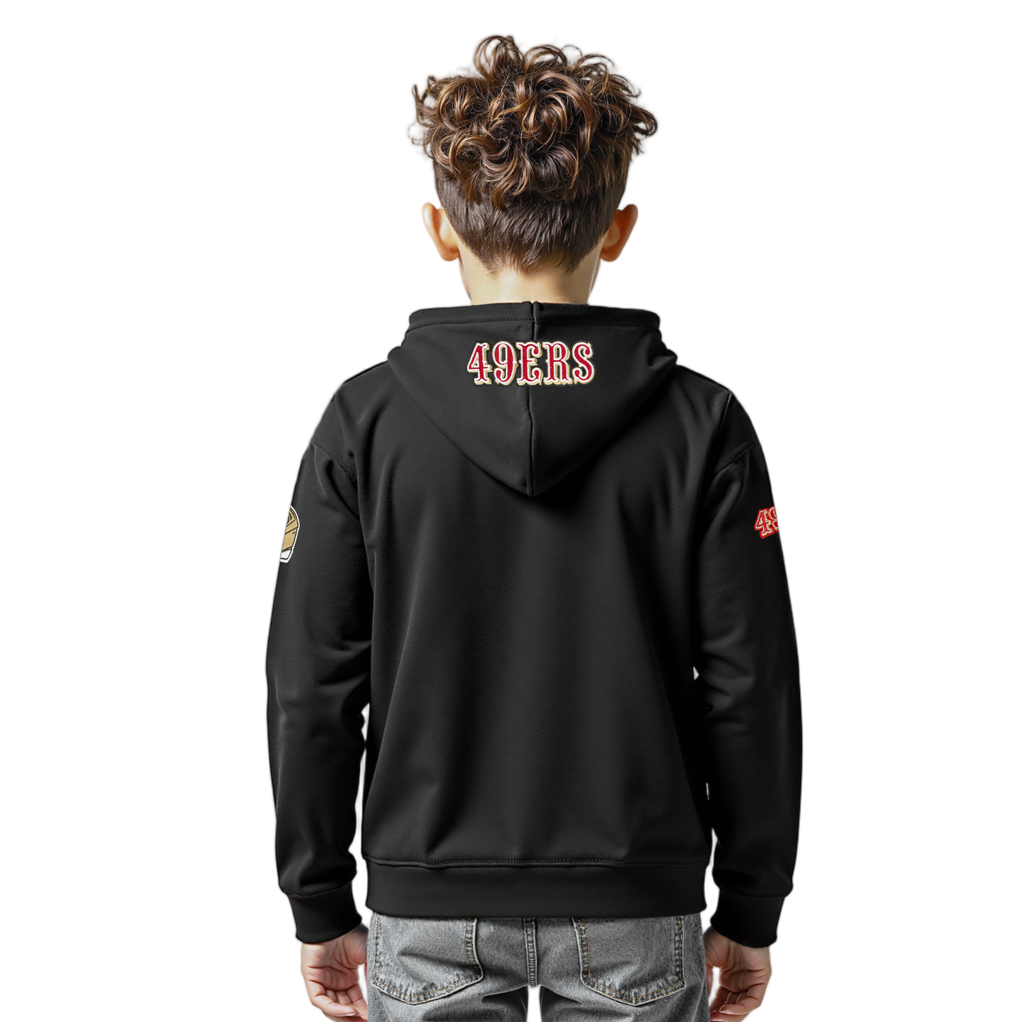 NFL SAN FRANCISCO 49ERS CLASSIC LITTLE BOYS FLEECE PULLOVER HOODIE (BLACK)