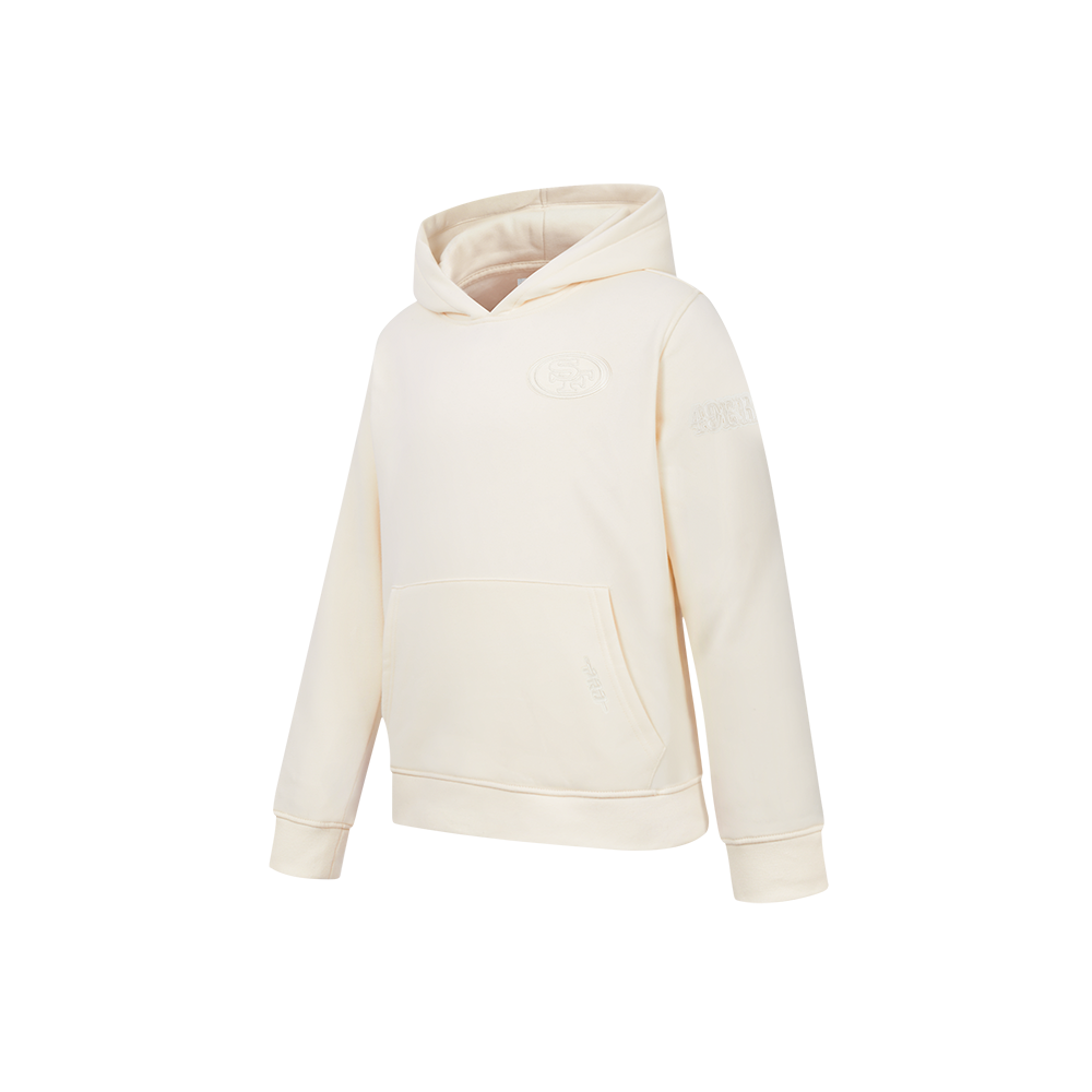 NFL SAN FRANCISCO 49ERS NEUTRAL LITTLE BOYS FLEECE PULLOVER HOODIE (EGGSHELL)