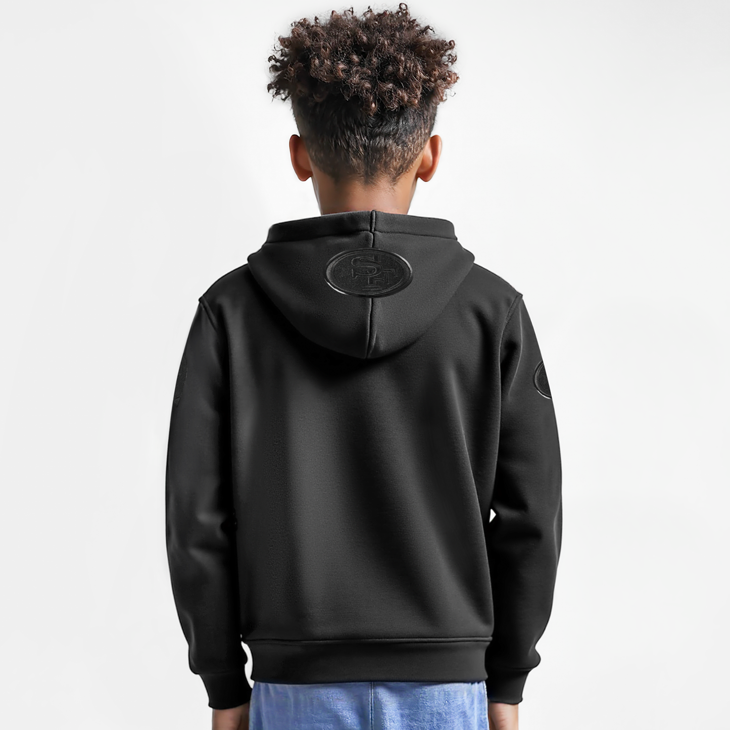 NFL SAN FRANCISCO 49ERS TRIPLE BLACK LITTLE BOYS FLEECE PULLOVER HOODIE (BLACK)