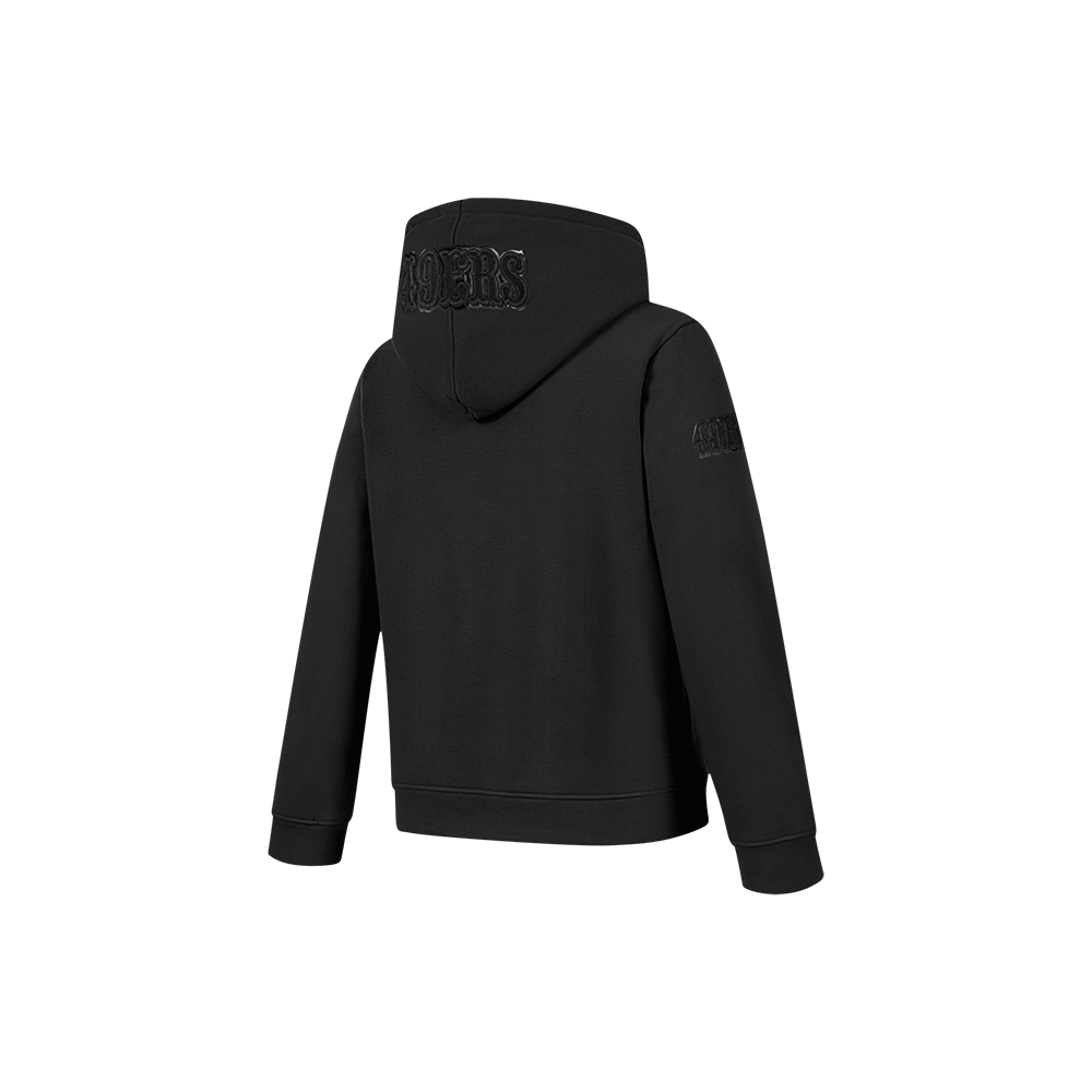NFL SAN FRANCISCO 49ERS TRIPLE BLACK LITTLE BOY'S FLC FZ HOODIE (BLACK)