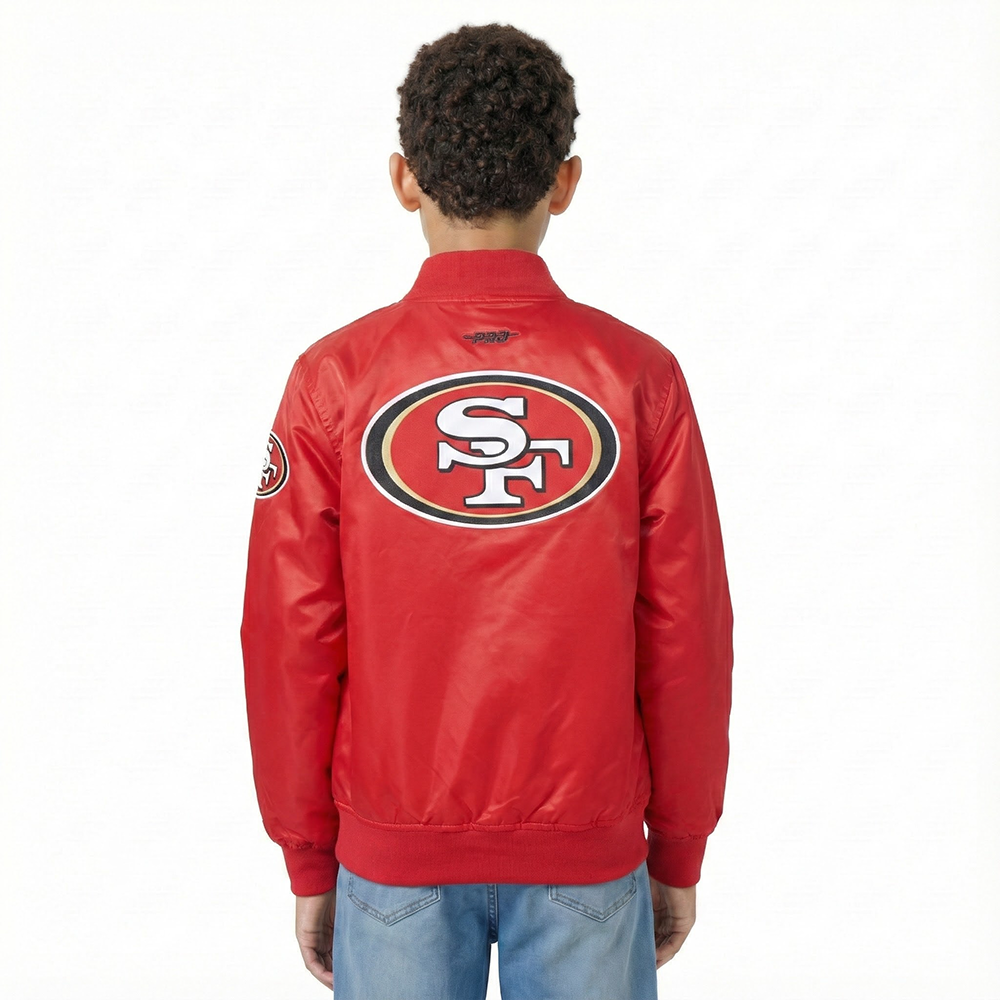 NFL SAN FRANCISCO 49ERS CLASSIC LITTLE BOY'S SATIN JACKET (RED)