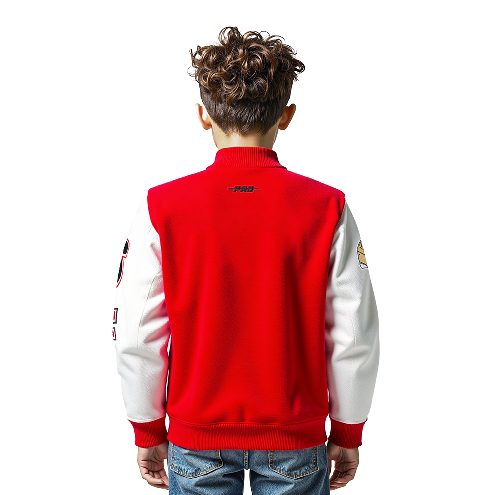 NFL SAN FRANCISCO 49ERS CLASSIC LITTLE BOYS WOOL VARSITY JACKET (RED/WHITE)