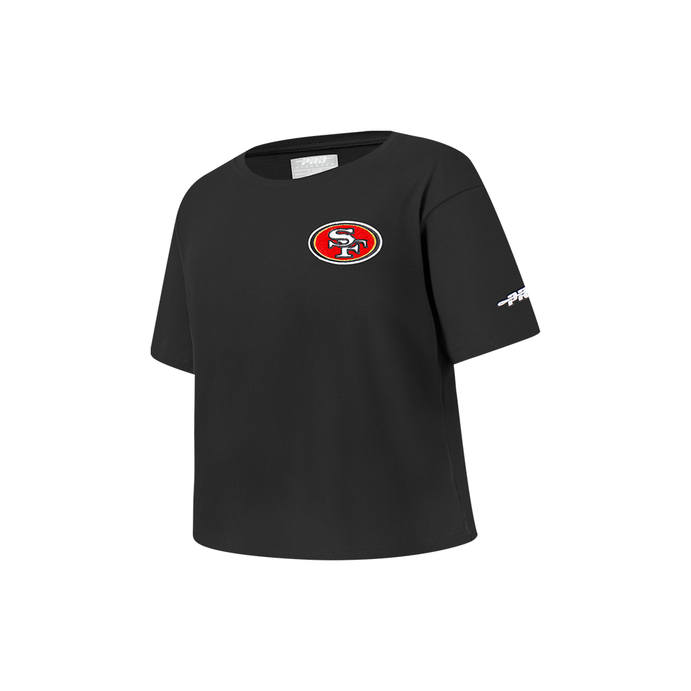 NFL SAN FRANCISCO 49ERS CLASSIC LITTLE GIRLS SHORT SLEEVE BOXY TEE (BLACK)