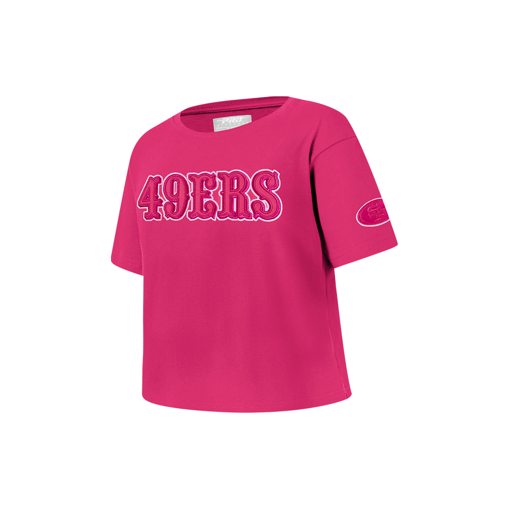 NFL SAN FRANCISCO 49ERS TRIPLE PINK LITTLE GIRLS SHORT SLEEVE BOXY TEE (BEETROOT PURPLE)