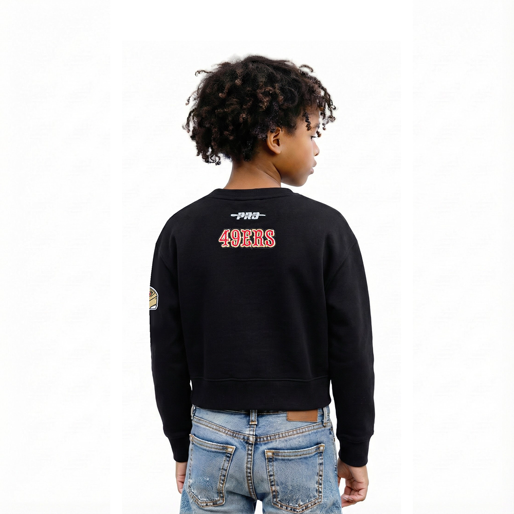 NFL SAN FRANCISCO 49ERS CLASSIC LITTLE GIRL'S FLC CREWNECK (BLACK)