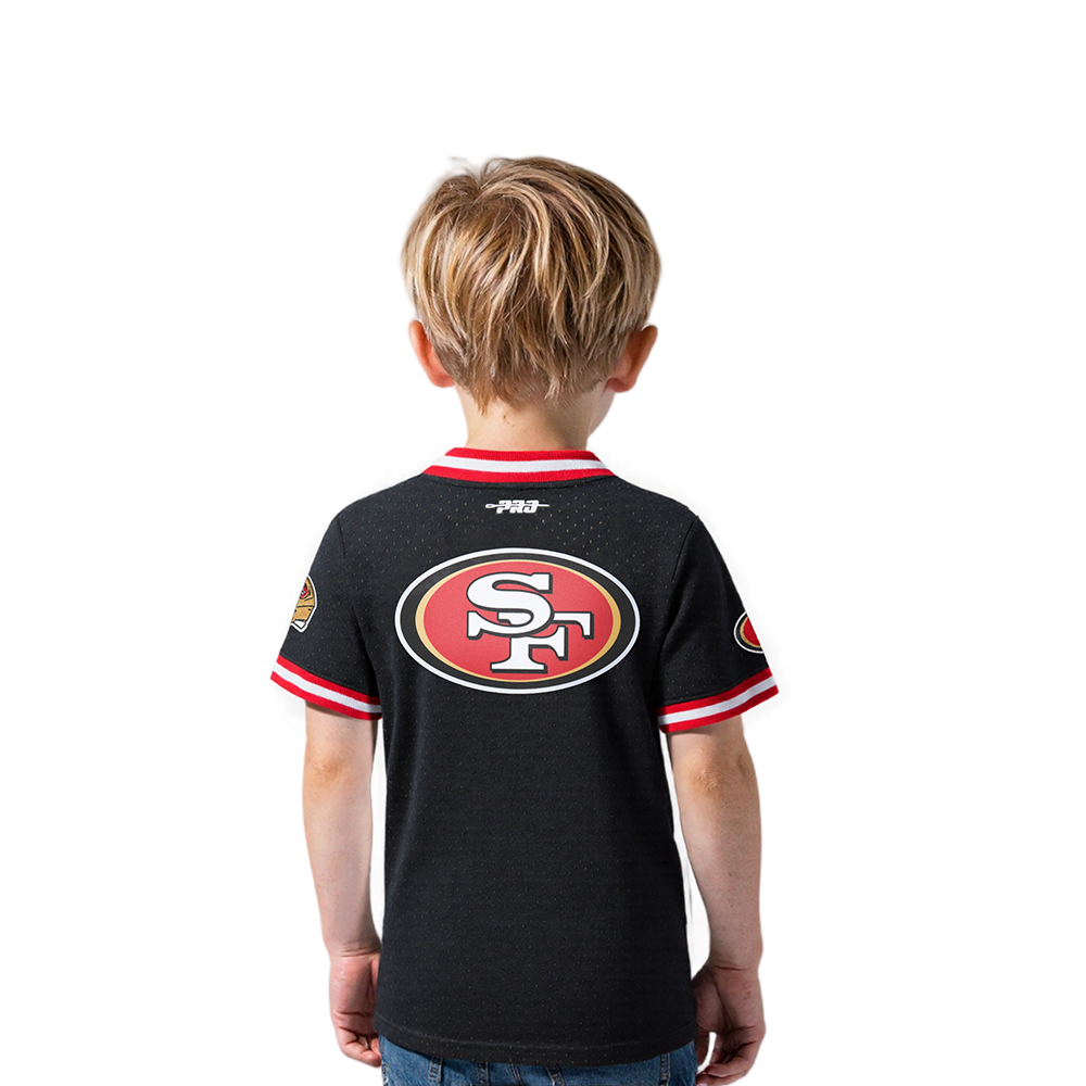 NFL SAN FRANCISCO 49ERS CLASSIC TODDLER BOYS SHORT SLEEVE MESH TEE (BLACK/RED)