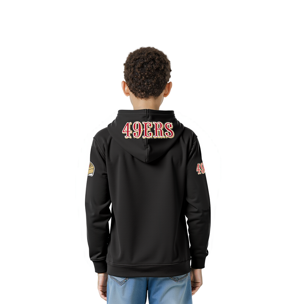 NFL SAN FRANCISCO 49ERS CLASSIC TODDLER BOYS FLEECE FULL ZIP HOODIE (BLACK)