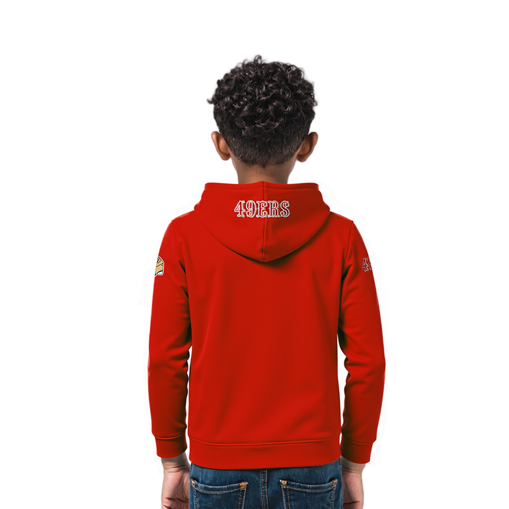 NFL SAN FRANCISCO 49ERS CLASSIC TODDLER BOYS FLEECE FULL ZIP HOODIE (RED)