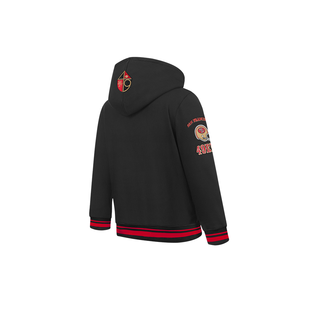 NFL SAN FRANCISCO 49ERS RETRO CLASSICS TODDLER BOY'S RIB FLEECE PO HOODIE (BLACK/RED/BLACK)
