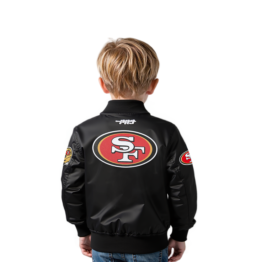 NFL SAN FRANCISCO 49ERS CLASSIC TODDLER BOYS SATIN JACKET (BLACK)
