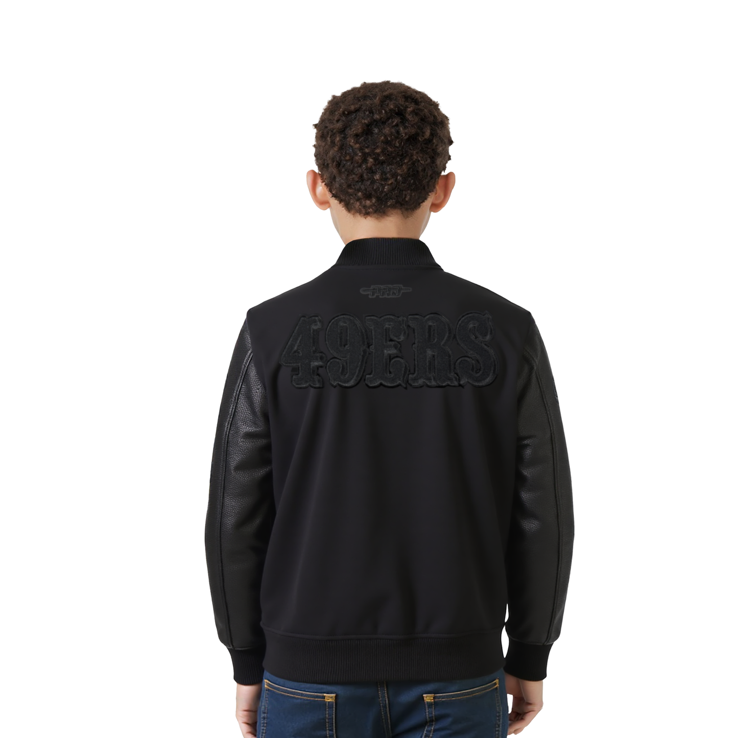 NFL SAN FRANCISCO 49ERS TRIPLE BLACK TODDLER BOYS WOOL VARSITY JACKET (JET BLACK)