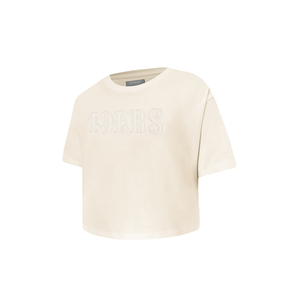 NFL SAN FRANCISCO 49ERS NEUTRAL TODDLER GIRLS SHORT SLEEVE BOXY TEE (EGGSHELL)