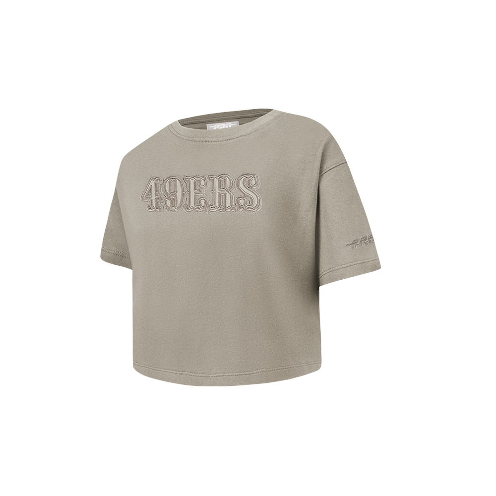 NFL SAN FRANCISCO 49ERS NEUTRAL TODDLER GIRLS SHORT SLEEVE BOXY TEE (TAUPE)