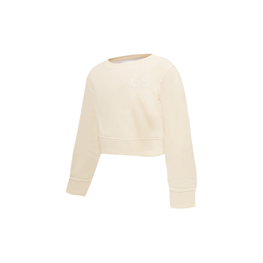 NFL SAN FRANCISCO 49ERS NEUTRAL TODDLER GIRLS FLEECE CREWNECK (EGGSHELL)