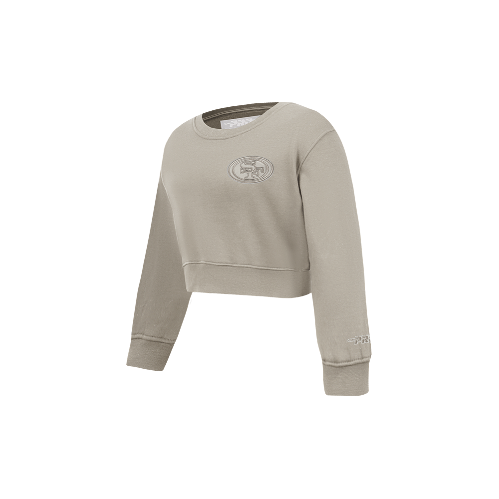 NFL SAN FRANCISCO 49ERS NEUTRAL TODDLER GIRLS  FLEECE CREWNECK (TAUPE)