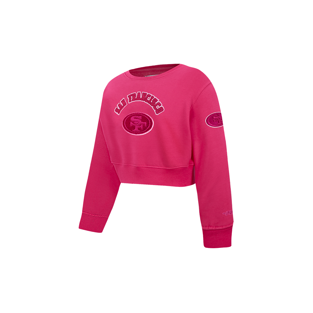 NFL SAN FRANCISCO 49ERS TRIPLE PINK TODDLER GIRLS  FLEECE CREWNECK (BEETROOT PURPLE)