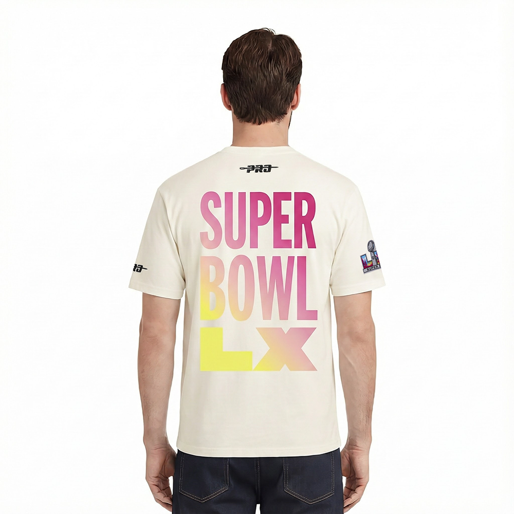 NFL SUPER BOWL 60 WORDMARK MEN'S CJ DROP SHOULDER TEE (EGGSHELL)