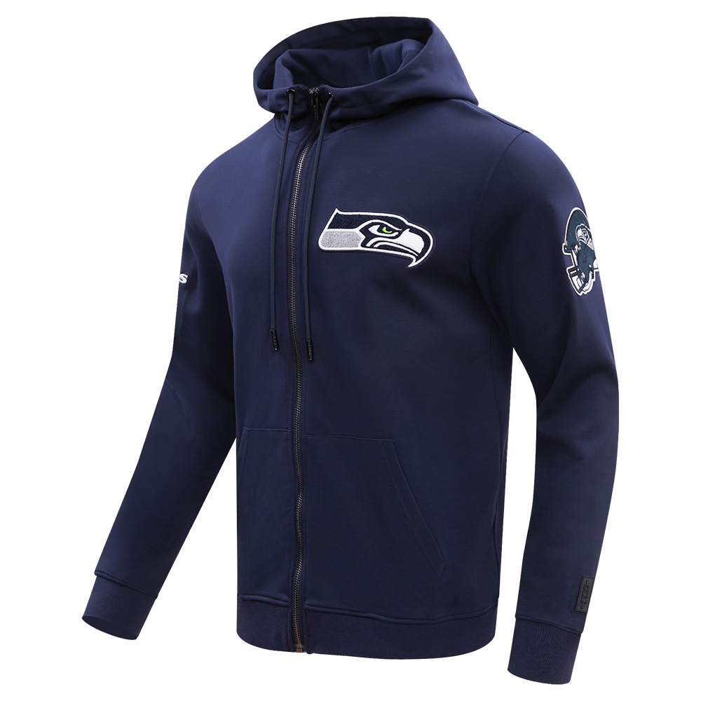 NFL SEATTLE SEAHAWKS CLASSIC CHENILLE ZIP HOODIE (MIDNIGHT NAVY)
