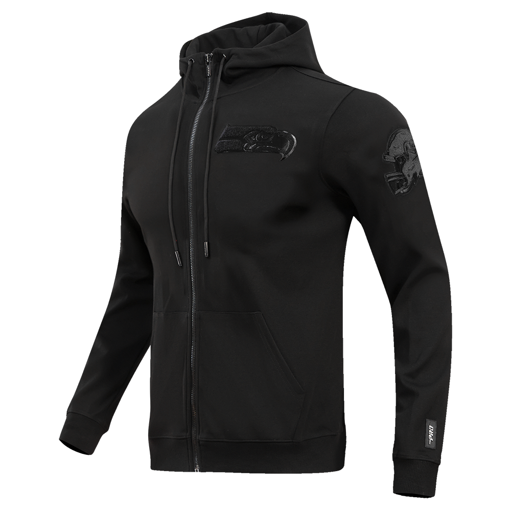 NFL SEATTLE SEAHAWKS TRIPLE BLACK MEN'S DK FZ HOODIE (TRIPLE BLACK)