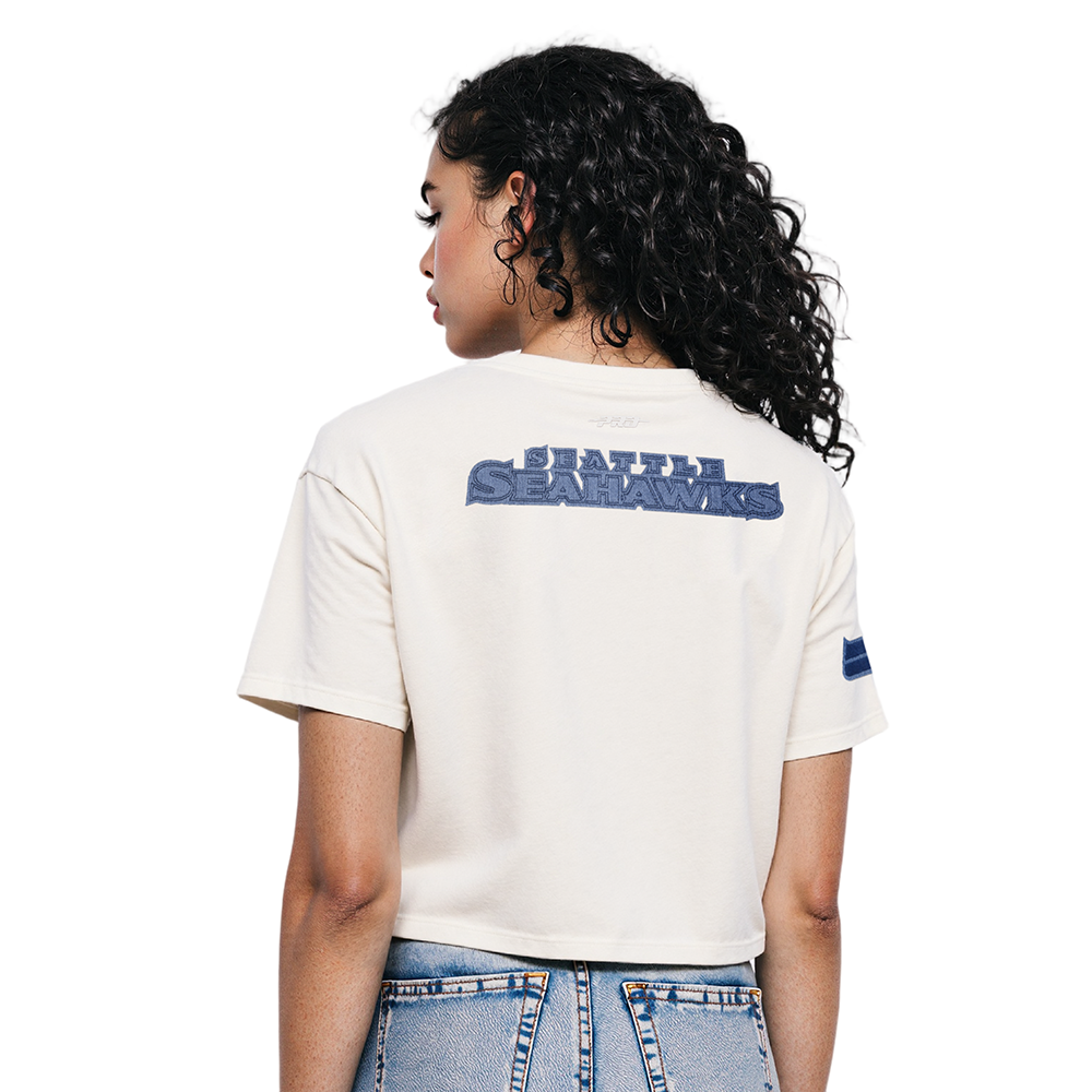 NFL SEATTLE SEAHAWKS VARSITY BLUES WOMEN'S  SJ BOXY TEE (LINEN)
