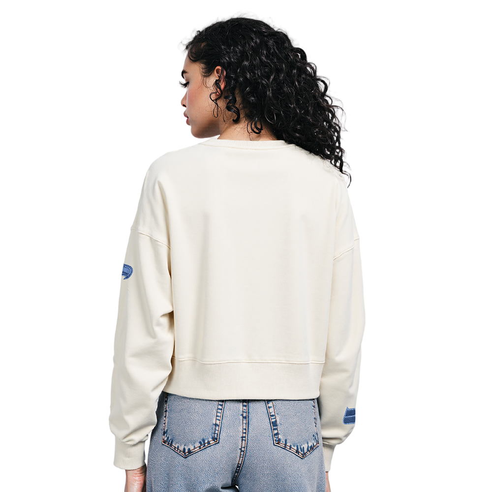 NFL SEATTLE SEAHAWKS VARSITY BLUES WOMEN'S FLC CREWNECK (LINEN)