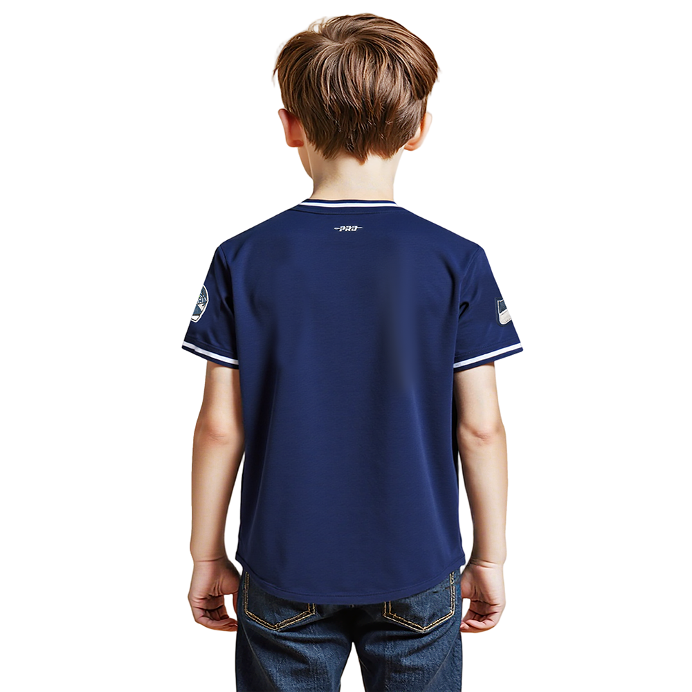 NFL SEATTLE SEAHAWKS CLASSIC LITTLE BOYS SHORT SLEEVE STRIPED RIB TEE (MIDNIGHT NAVY)